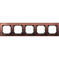 Merten Rahmen Glas 5-fach waagerecht und senkrecht braun (glänzend), Retail