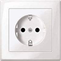 Merten Schutzkontakt-Steckdose mit erhöhtem Berührungsschutz, Unterputz, 16 Ampere, 250 Volt weiß (glänzend), Retail