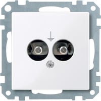 Merten Steckdosen Einsatz mit zwei einpoligen Einbausteckern nach DIN 42801 weiß, Retail