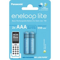 Panasonic Akku eneloop lite, Micro AAA 1,2V / 550mAh DECT 2 Stück