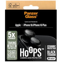 PanzerGlass Hoops Ceramic Kameraschutz, Objektivschutzkappe schwarz, iPhone 16 / 16 Plus