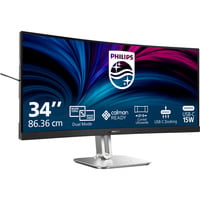 Philips 34B2U5900C, LED-Monitor 86.2 cm (34 Zoll), anthrazit/silber, WUHD, VA, Dual-Mode, USB-C, Curved, 120Hz Panel