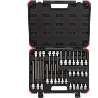 GEDORE Red Schraubendreher-Steckschlüssel-Einsatz-Satz, 1/2" schwarz/rot, 32-teilig, TORX, im Koffer