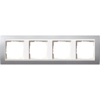 Gira Abdeckrahmen vierfach mit Zwischenrahmen aluminium, Retail