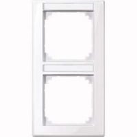 Merten Rahmen 2-fach mit Beschriftungsträger, glänzend, Typ 470225 weiß (glänzend), Retail