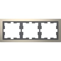 Merten Rahmen 3-fach Nickelmetallic grau, Retail