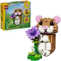 LEGO 31376 Creator 3-in-1 Niedlicher Hamster mit Blume, Konstruktionsspielzeug 