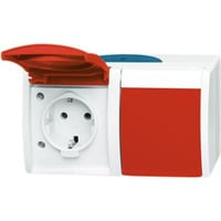 4011395993323 - Schutzkontakt-Steckdose zweifach waagerecht Typ 20 2 EW DVN-53 mit Beschriftungsfeld