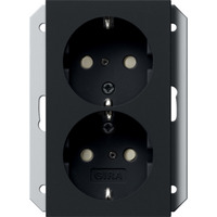 Gira Schutzkontakt-Doppelsteckdose 2-fach schwarz, Retail