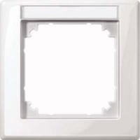 Merten Rahmen einfach mit Beschriftungsträger, Typ 470119, glänzend, Thermoplast weiß (glänzend), Retail