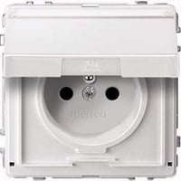 Merten Steckdose mit Schutzkontaktstift und Klappdeckel weiß, Retail