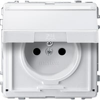 Merten Steckdose mit Schutzkontaktstift und Klappdeckel weiß, Retail