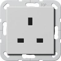 Gira Steckdose British Standard 13 Ampere 250 Volt mit Shutter grau, Retail