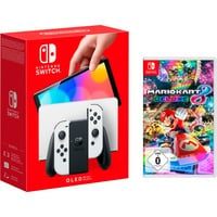 Nintendo Switch (OLED-Modell), Spielkonsole weiß, inkl. Mario Kart 8 Deluxe