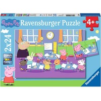 Image of 2er Set Puzzle, je 24 Teile, 26x18 cm, Peppa Pig: Peppa in der Schule