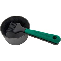 Big Green Egg Gusseisen-Saucentopf mit Pinsel, Ø 12cm anthrazit/grün, für Big Green Egg MiniMax, Small, Medium, Large, XLarge, 2XL