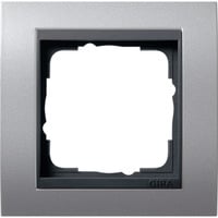 Gira Abdeckrahmen 1-fach Aluminium mit Zwischenrahmen Anthrazit, bruchsicher aluminium, Retail