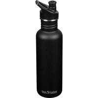 Klean Kanteen Trinkflasche Classic 800ml schwarz (matt), mit schwarzem SPORT CAP