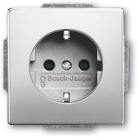 Busch-Jaeger Schutzkontaktsteckdose Einsatz 20 EUCBLI-866 edelstahl, Retail