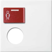 Busch-Jaeger Zentralscheibe für Rufmodul mit Ruftaster und Steckkontakt 2548-071 E-914, Rahmen weiß, Retail