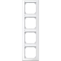 Merten Rahmen vierfach mit Beschriftungsträger, Typ 470419, glänzend, Thermoplast weiß (glänzend), Retail