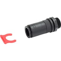 Alphacool ES Schnellverschlusskupplung G1/4 IG PushIn Female, Verbindung schwarz, Schottverschraubung