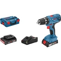 Bosch Professional Akku-Bohrschrauber GSR 18V-21 Professional, 18Volt blau/schwarz, 2x Li-Ionen Akku 2,0Ah, in L-BOXX