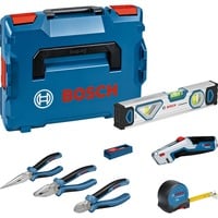 Bosch Professional Zangen- und Handwerkzeug-Set, 16-teilig, Zangen-Set blau, L-BOXX 102