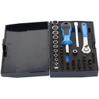 GEDORE Steckschlüssel-Satz 1/4", 37-teilig, Werkzeug-Set mit Hebel-Umschaltknarre