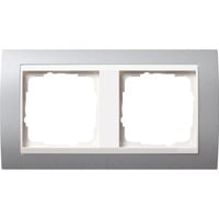 Gira Abdeckrahmen zweifach mit Zwischenrahmen für rws Event, Abdeckung aluminium, Retail