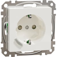 Merten Connected Schutzkontaktsteckdose mit Ein-/Ausschalter, 16 Ampere, Unterputz, glänzend weiß (glänzend), Retail