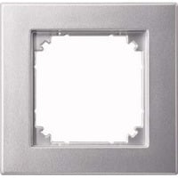 Merten Rahmen einfach Aluminium, Typ 486160, Thermoplast, matt, Schutzart IP20, Schlagfestigkeit IK02 aluminium, Retail