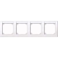 Merten Rahmen vierfach mit Beschriftungsträger, Typ 471425, Abdeckrahmen, glänzend, antibakteriell weiß (glänzend), Retail
