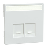 Merten Zentralplatte 2fach mit Schriftfeld und integrierten Verschlussschiebern weiß, Retail