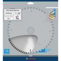 Bosch PRO Multi Material Kreissägeblatt, Ø 250mm, 80Z Bohrung 30mm, für Kapp- & Gehrungssägen