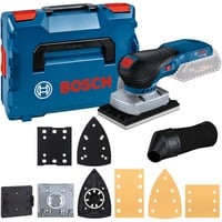 Bosch Professional Akku-Schwingschleifer GSS 18V-13 Professional solo blau/schwarz, ohne Akku und Ladegerät, in L-BOXX, 3 Schleifplatten
