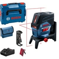 Bosch Professional Kombilaser GCL 2-50 C Professional + RM2 + BM3, Kreuzlinienlaser blau/schwarz, Li-Ionen-Akku 2,0 Ah, in L-BOXX, rote Laserlinien, mit Halterungen