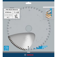 Bosch Professional PRO Multi Material Kreissägeblatt, Ø 250mm, 80Z Bohrung 30mm, für Kapp- & Gehrungssägen