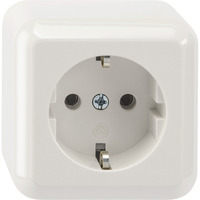 Merten Schutzkontakt-Steckdose mit Berührungsschutz Aufputz weiß, Retail