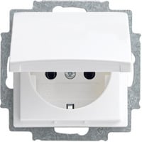 Busch-Jaeger Schutzkontakt-Steckdosen-Einsatz Schuko CEE 7/3 Typ F 16 Ampere 250 Volt Unterputz weiß (glänzend), Retail