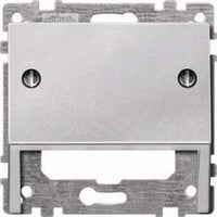 Merten Schrägauslass mit zentraler Abdeckplatte für Datenanschluss, Abdeckung aluminium, Retail