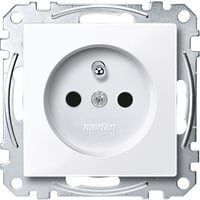 Merten Steckdose mit erhöhtem Berührungsschutz und Schutzkontaktstift weiß, Retail