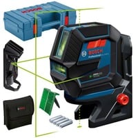 Bosch Kombilaser GCL 2-50 G Professional, mit Deckenklemme, Kreuzlinienlaser blau/schwarz, grüne Laserlinien, mit Halterung RM10 Professional