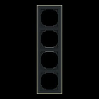 Busch-Jaeger Rahmen vierfach mit Dekorring gold, Retail