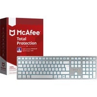 CHERRY KW 9100 SLIM FOR MAC + McAfee Bundle, Tastatur silber/weiß, DE-Layout, SX-Scherentechnologie