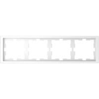 Merten Rahmen vierfach für Senkrecht- und Waagerechtmontage, Thermoplast, glänzend weiß (glänzend), Retail