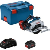 Bosch Professional Akku-Handkreissäge GKS 18V-57-2 Professional blau/schwarz, 2x Li-Ion Akku ProCORE18V 5,5Ah, in L-BOXX