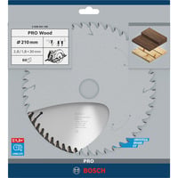 Bosch Professional PRO Wood Kreissägeblatt, Ø 210mm, 60Z Bohrung 30mm, für Handkreissägen