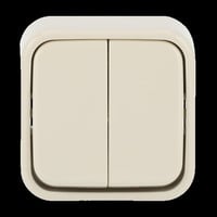 Busch-Jaeger Serienschalter 2601/5 Aufputzglas weiß, Retail