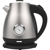Cecotec Thermosense 620 Retro Steel, Wasserkocher edelstahl/schwarz, 2.200 Watt, 1,7 Liter